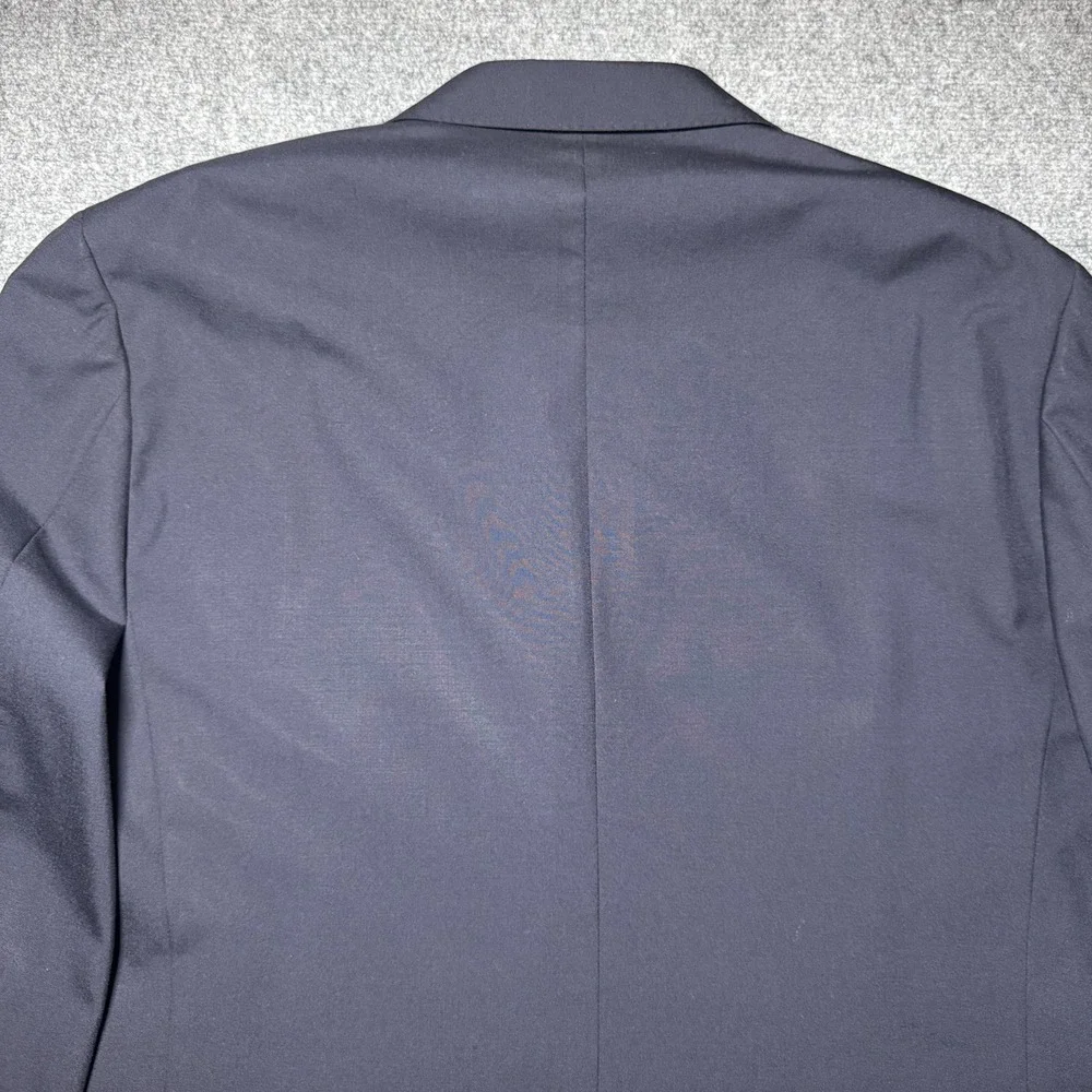 Salvatore Ferragamo Blazer 54 Navy‎ Blue Cotton Jacket Coat Wool 3-Butotn READ